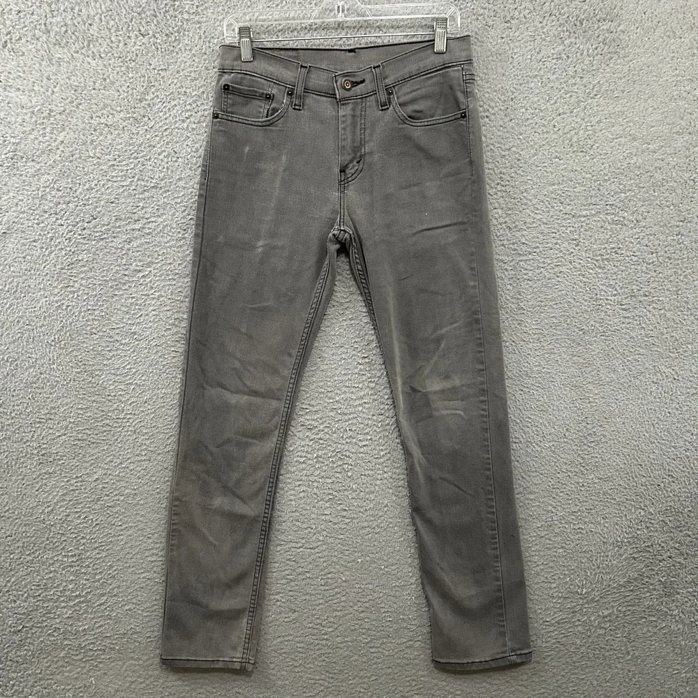 Levis Jeans Mens 29x32 Gray Denim 511 Slim Straight American Stretch Red Tab
